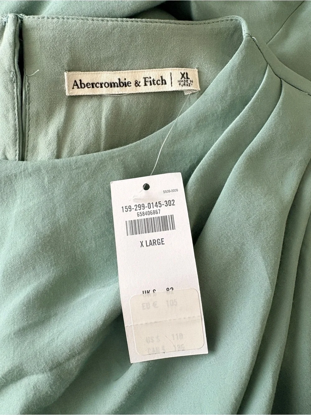 Abercrombie & Fitch Sleeveless high neck Mint green blue Maxi long Dress